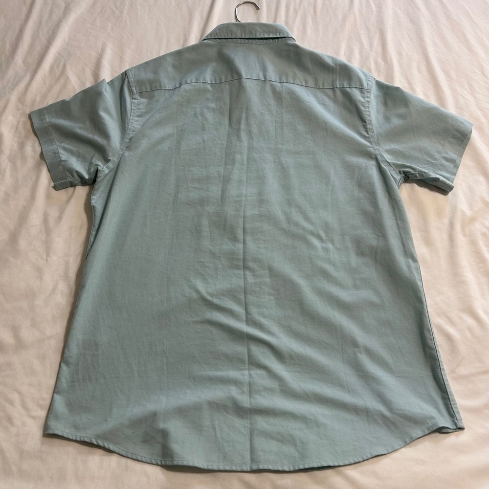 RVCA Mens Slim Fit Short Sleeve Button Down Oxford Shirt Sage Green MK526TLP M - Picture 2 of 8